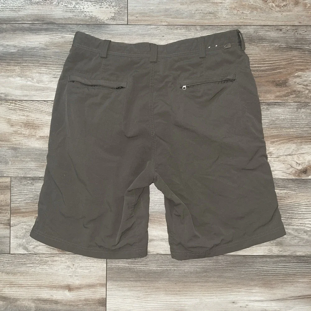 REI‎ UPF 50+ Shorts Men's 34 Brown 100% Nylon Zipped Pockets Outdoor Hiking